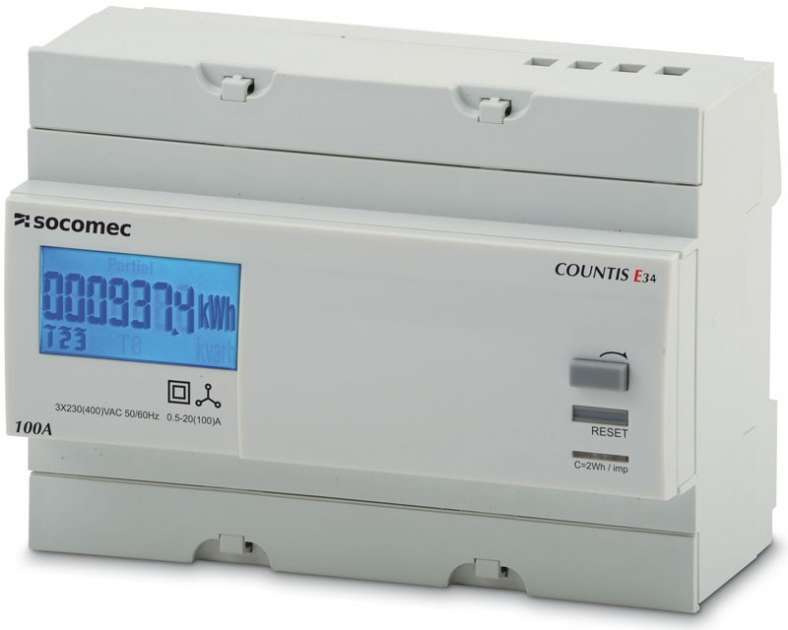Socomec COUNTIS E34 3 Phase MID Energy Meter 100A Direct Connection 