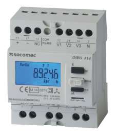 Socomec DIRIS A14 MID Three Phase DIN-Rail Meter with RS485 Modbus Communication (4825-0020)
