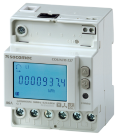 Socomec COUNTIS E27 80A Direct Connected 3 Phase Dual-Tariff Energy Meter with Ethernet Modbus TCP (4850-3054)